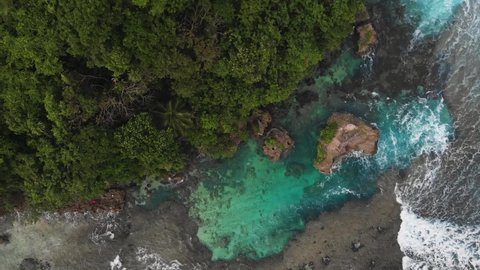 aerial view of Magpupungko Rock Pools on Siargao Island at low tide