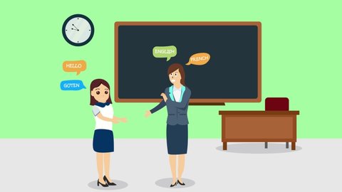 Teacher talking student cartoon Stock Video Footage - 4K and HD Video ...