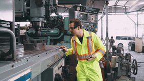 Factory worker warn coworker about safety and give hardhat to him . Injury prevention and safety first concept . - Powered by Shutterstock - Get 15% off with code: PIKWIZARD15