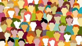 Crowd. Workers group, people in parade or in protest. Flat style. Animated background. Social community pattern of diverse people group in modern style - Powered by Shutterstock - Get 15% off with code: PIKWIZARD15