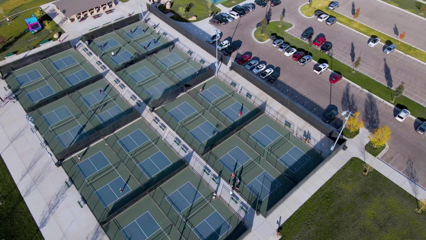 Utah outdoor sports facilities, pickleball sport courts, aerial view