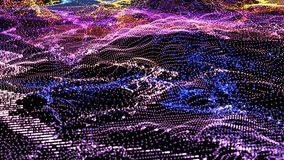 Abstract hologram of Big Data Digital with a binary code particles  Network. Futuristic matrix Digitalization Concept, Trendy Colors. Digital lights, neon glowing rays, IOT, Artificial Intelligence. - Powered by Shutterstock - Get 15% off with code: PIKWIZARD15