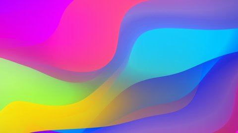 Multicolor Abstract holographic gradient, Rainbow 3D animation. 4K motion graphic seamless loop. Abstraac colorful wave backdrop. Stylish Abstract Animation with Wavy Smooth Colors. Vibrant colors.