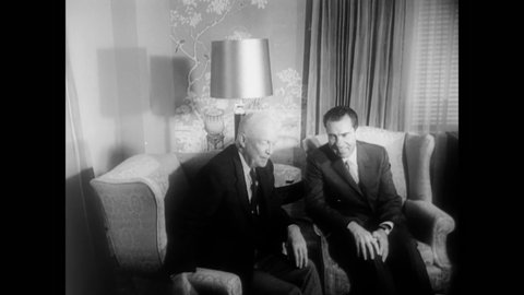 CIRCA 1960 - Richard Nixon is seen with President Eisenhower before they go to Chicago, Illinois for the Republican National Convention.