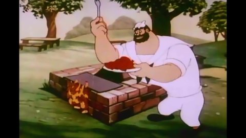 CIRCA 1955 - In this animated film, Bluto pranks Olive Oyl with an exploding hot dog and frames Popeye.