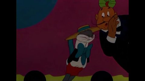 CIRCA 1942 - In this animated film, Bugs Bunny volunteers to help with a magician's act and sabotages it.