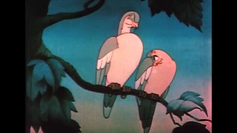 CIRCA 1930s - In this animated film, animals in the wild get sleepy.