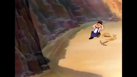 CIRCA 1942 - In this animated film, Elmer Fudd tries to use dynamite in the desert but is outwitted by Bugs Bunny.