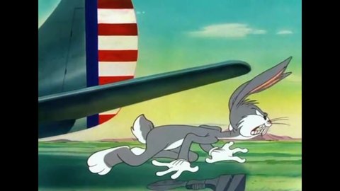 CIRCA 1943 - In this animated film, a gremlin tricks Bugs Bunny into falling out of an airplane twice.