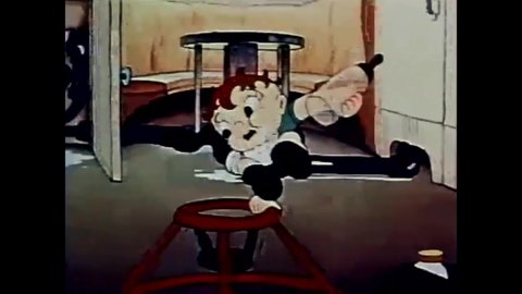 CIRCA 1940 - In this animated film, a little boy reconfigures all the electrical appliances in the kitchen to disastrous results.
