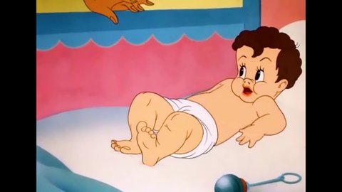 CIRCA 1942 - In this animated film, a woman hurts her son playing This Little Piggy with his toes, and the boy who cried wolf is eaten by one.