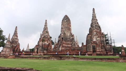 Ayutthaya Thailand :- Oct 16, 2020 - Wat Chaiwatthanaram temple is a Buddhist temple in the city of Ayutthaya Historical Park, is a landmark of Thailand History and is a tourist attraction