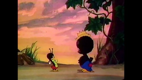 CIRCA 1940 - In this animated film, a bird befriends a worm and brings him home.