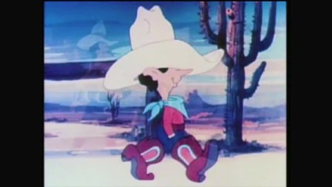 CIRCA 1948 - In this animated film, Texan cowboy iconography is depicted humorously.