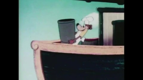 CIRCA 1949 - In this animated film, a crew of animal sailors has trouble eating on board and getting rid of litter.