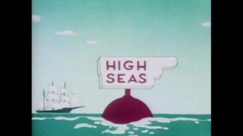 CIRCA 1949 - In this animated film, a crew of animal sailors tries to get their vessel in ship shape.