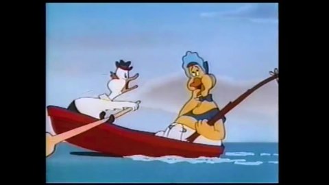 CIRCA 1953 - In this animated film, Baby Huey catches a whale on a fishing trip.