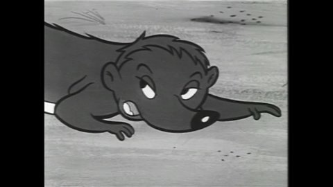 CIRCA 1959 - In this animated film, a possum tricks a hound dog into getting him some water.
