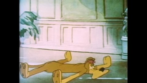 CIRCA 1945 - In this animated film, a rich man tries to teach his dog tricks and give him a hot bath.