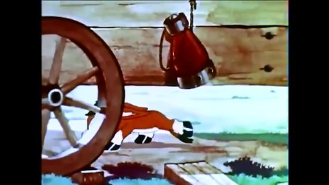 CIRCA 1941 - In this animated film, Spunky the donkey imitates a goat he saw eating an old car with limited success.