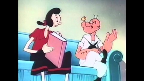 Circa 1954 This Animated Film Popeye Stock Footage Video (100% Royalty 