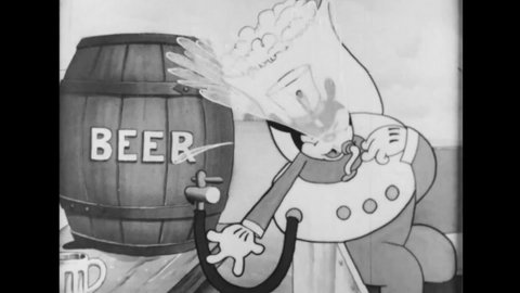 CIRCA 1933 - In this animated film, Cubby's band gets drunk while playing a concert in the park.