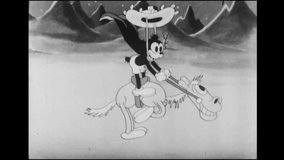 CIRCA 1933 - In this animated film, Cubby the gaucho dances the tango with a girl at a saloon. - Powered by Shutterstock - Get 15% off with code: PIKWIZARD15