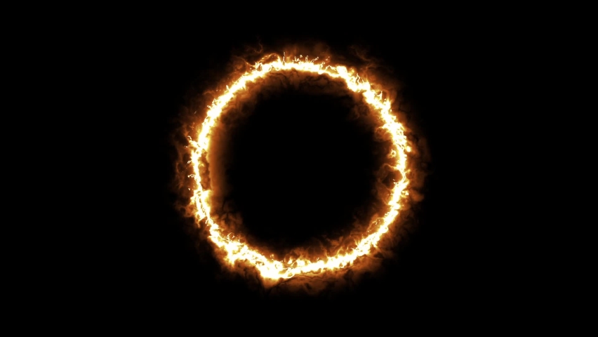 Fire Torch circle animation with black and white alpha transparent background.
Ring of Fire circus element.