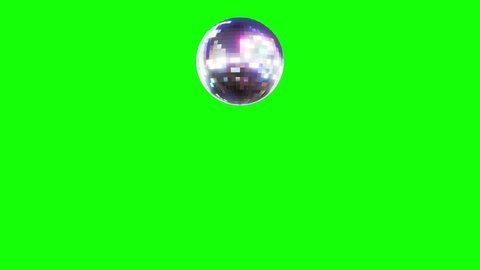 Disco Ball Looped Seamless Rotations Top of frame on Green Screen Background
