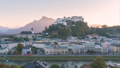 Time-lapse of Salzburg Historic town center, Austria