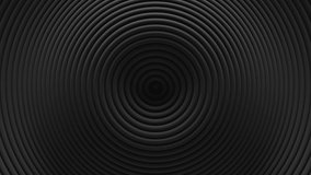 Abstract animation of rounded circular blinds oscilation. Minimal dark clean corporate background. 3D rings wavy loop motion. Geometric elements cycling displacement video.