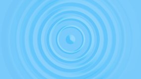 Geometric animation. Abstract imitation of diverging circles on the water, sound wave. Video background.
