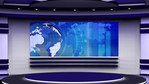 Virtual news studio set Background