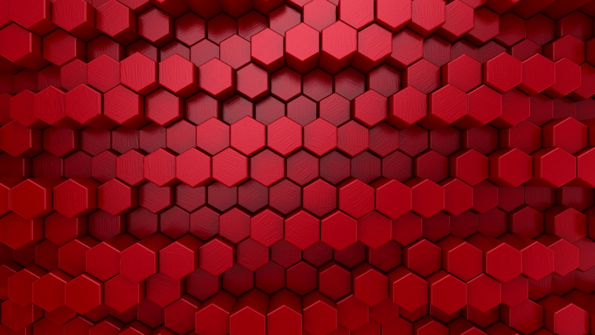 Hexagons Form A Wave. Abstract motion, loop, 4 in 1, 3d rendering, 4k resolution
