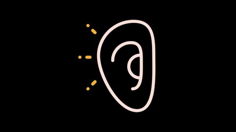 ear Flat Animated Icon. 4k Animated Digital Currency Icon to Improve Your Project and Explainer Video