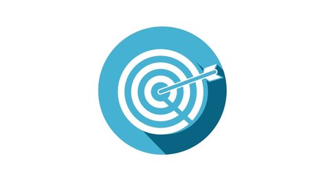 Target Flat Animated Icon. 4k Animated Icon to Improve Your Project and Explainer Video