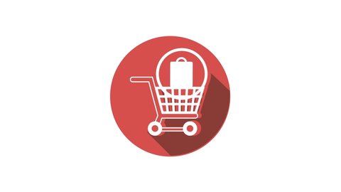 Shopping cart Flat Animated Icon. 4k Animated Icon to Improve Your Project and Explainer Video
