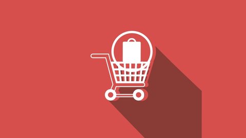 Shopping cart Flat Animated Icon. 4k Animated Icon to Improve Your Project and Explainer Video