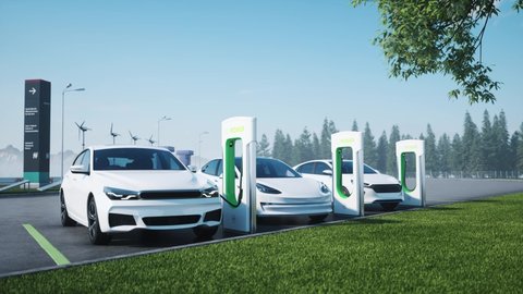 Charge station for electric cars. Electric car charger