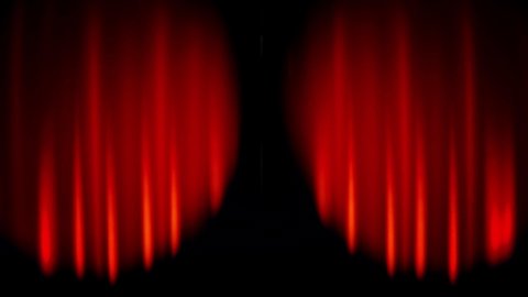 Real Velvet Cloth Stage silk red Curtain open on green screen. Curtain For theater, opera, show, stage scenes. This opening curtain are shooted on Red Camera - slow motion. Real Cinematic Curtain.