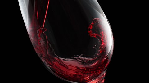 Red Wine Swirling in a Crystal Wineglass. Shot in 1000 FPS with High Speed Camera, Phantom Flex 4K.