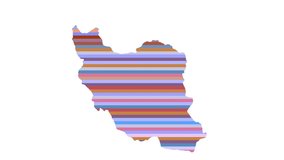 Iran contour map background vertical rows of colors change tone looped video

