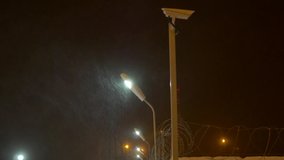 CCTV camera on a snowy night