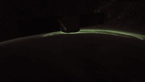 Time-lapse of Planet Earth at night seen from the the International Space Station ISS, Aurora time lapse across the Aurora Borealis
