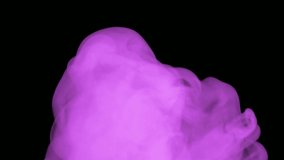 Pink smoke on a black background. Slow motion. Magic video. The mystical fog. The footage, the texture of the smoke. Equalizer, video effect. Contemplation, meditation, dynamic. Illusion, aura, vision