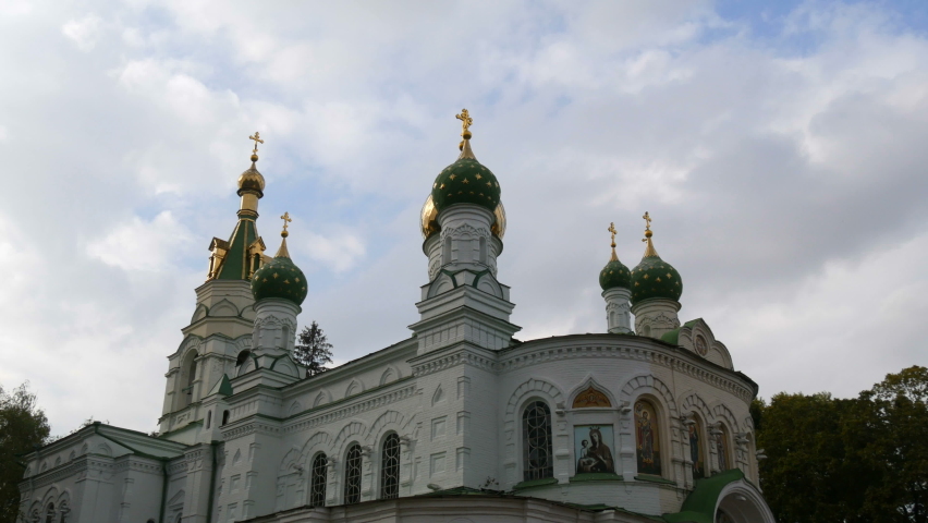 Sampson Church Memorial Church-monument on the field of the famous Poltava Battle between Russians and Sweden in Poltava, Ukraine.