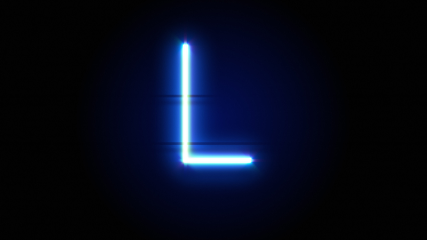 Neon Font Letter L Uppercase Stock Footage Video (100% Royalty-free