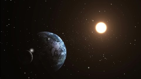 solar system, planet earth moon and sun