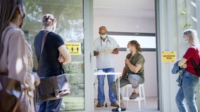 Doctor and people getting vaccinated, coronavirus, covid-19 and vaccination concept. - Powered by Shutterstock - Get 15% off with code: PIKWIZARD15