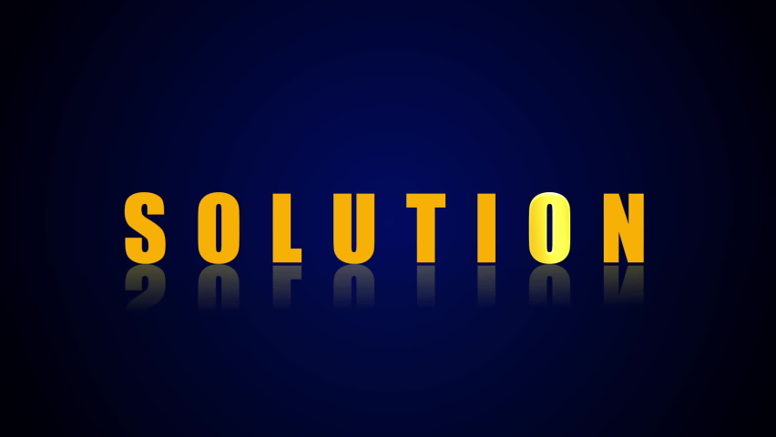 solution word animated- business concept sucess- strategy